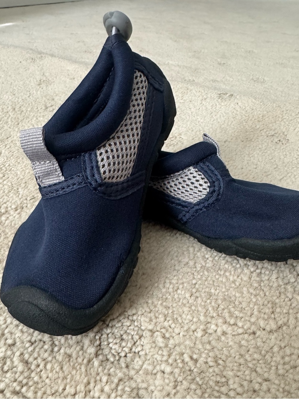 Lands' End Navy and Gray Kids Slip-On Water Shoes